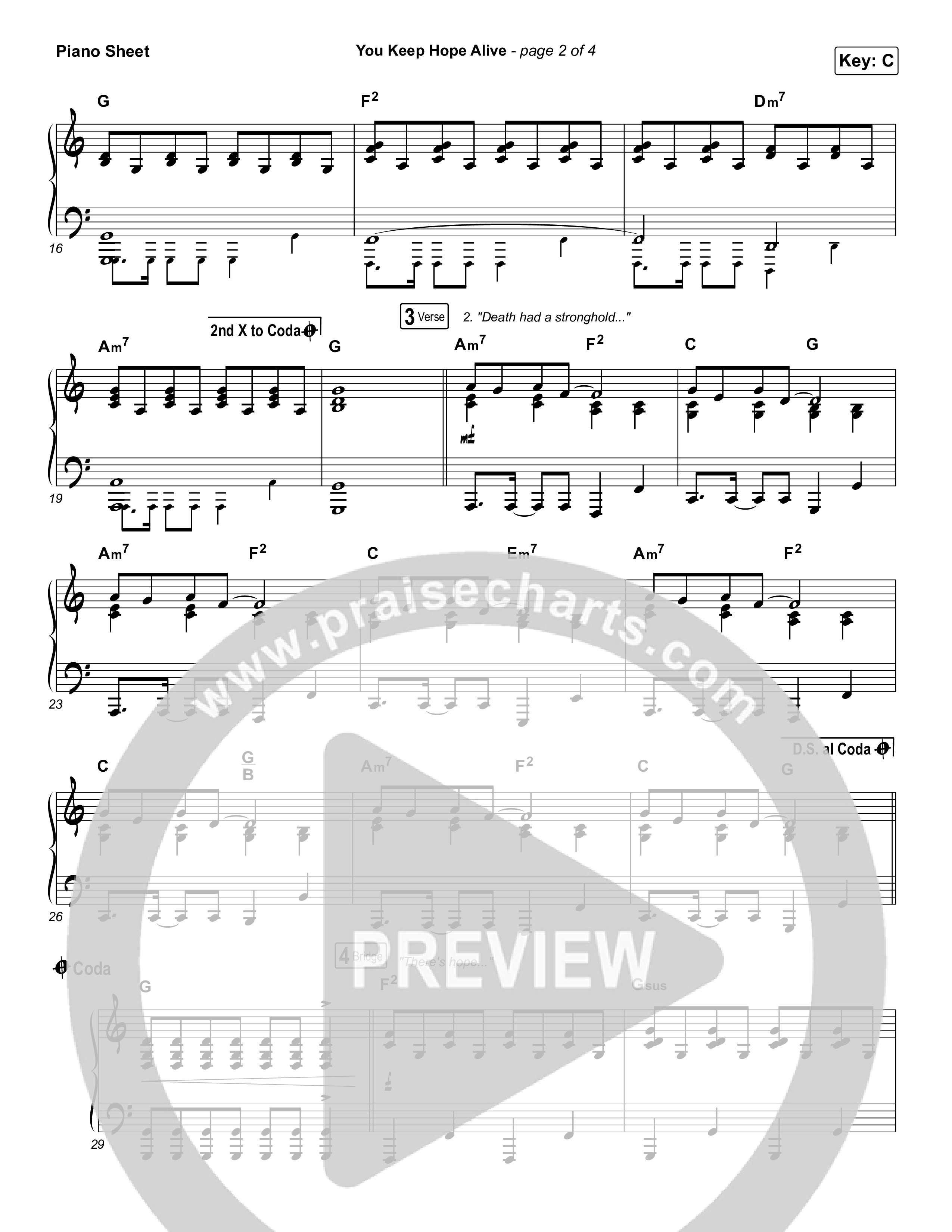 You Keep Hope Alive Piano Sheet (Jon Reddick)