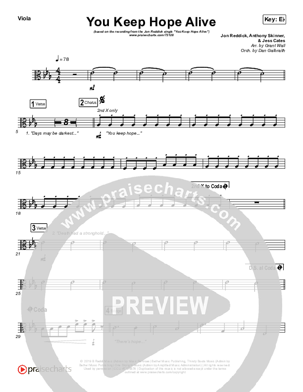 You Keep Hope Alive Viola (Jon Reddick)