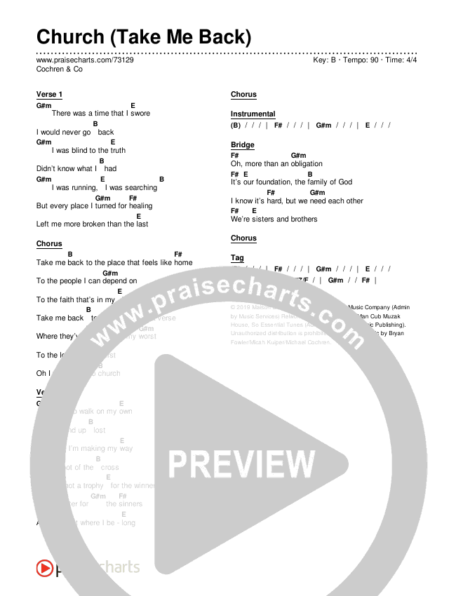 Church Me PDF (Cochren Co) - PraiseCharts