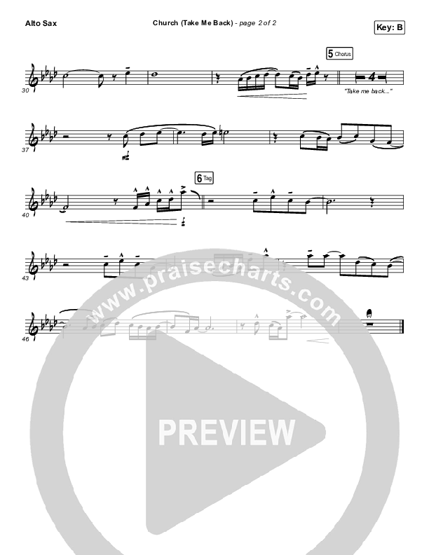 Church (Take Me Back) Alto Sax (Cochren & Co)