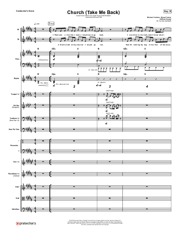 Church (Take Me Back) Conductor's Score (Cochren & Co)