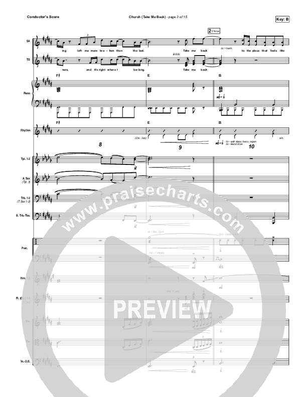 Church (Take Me Back) Conductor's Score (Cochren & Co)