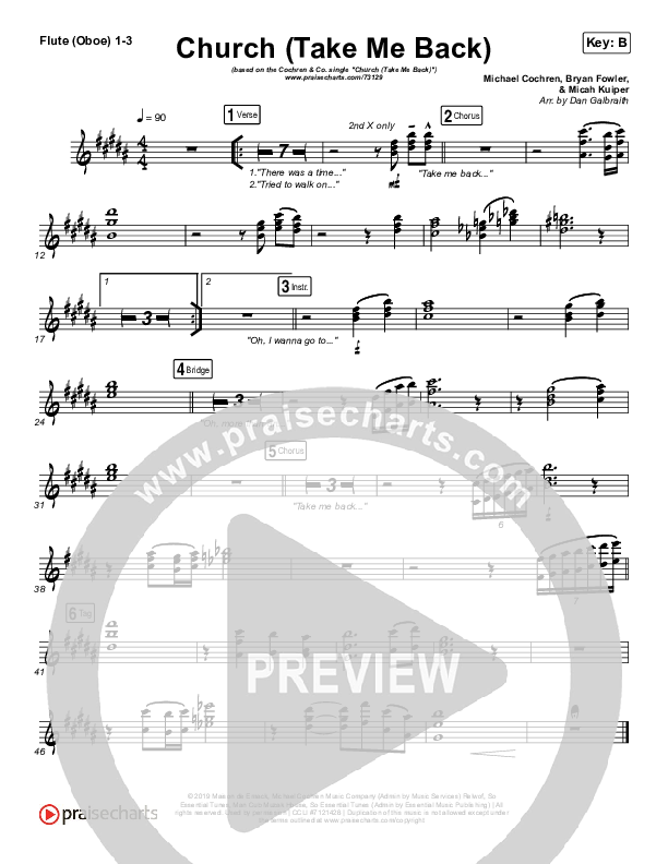 Church (Take Me Back) Flute/Oboe 1/2/3 (Cochren & Co)