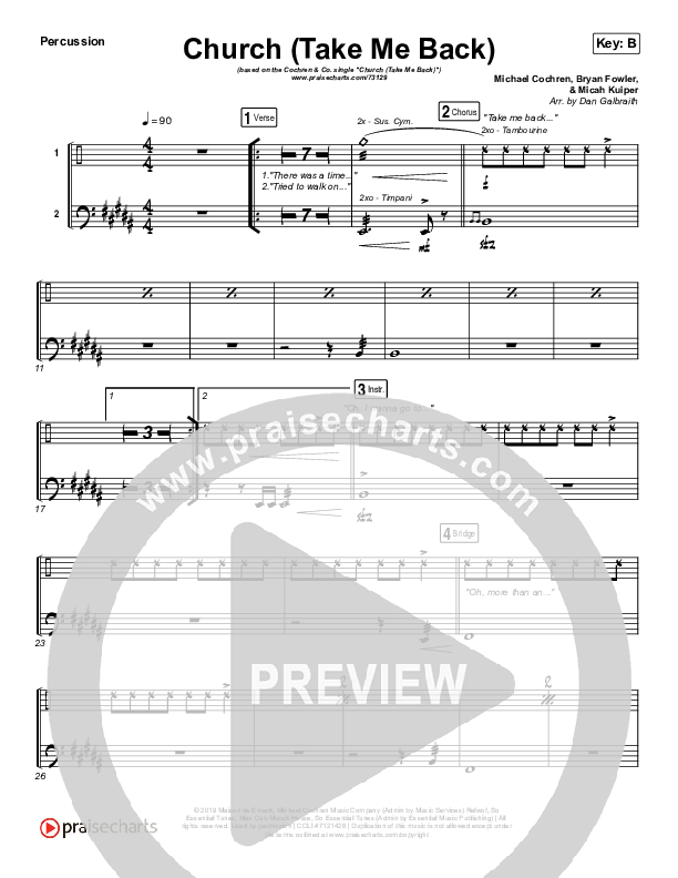 Church (Take Me Back) Percussion (Cochren & Co)