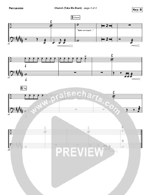 Church (Take Me Back) Percussion (Cochren & Co)