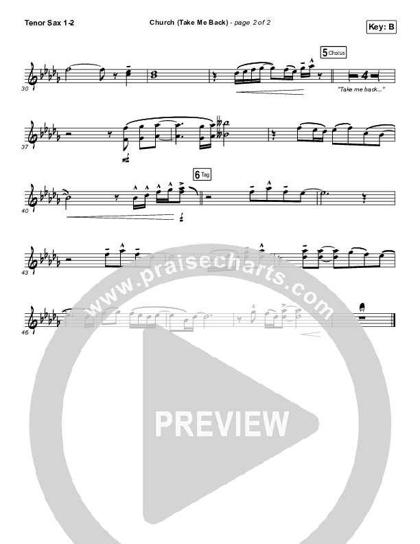 Church (Take Me Back) Tenor Sax 1/2 (Cochren & Co)