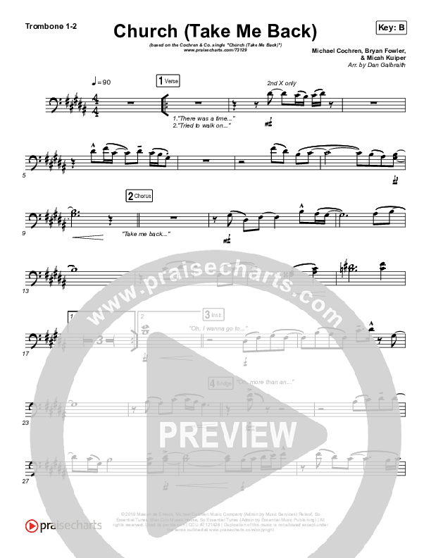 Church (Take Me Back) Trombone 1/2 (Cochren & Co)