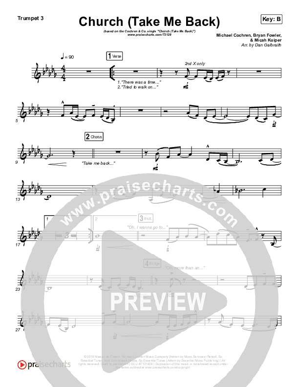 Church (Take Me Back) Trumpet 3 (Cochren & Co)