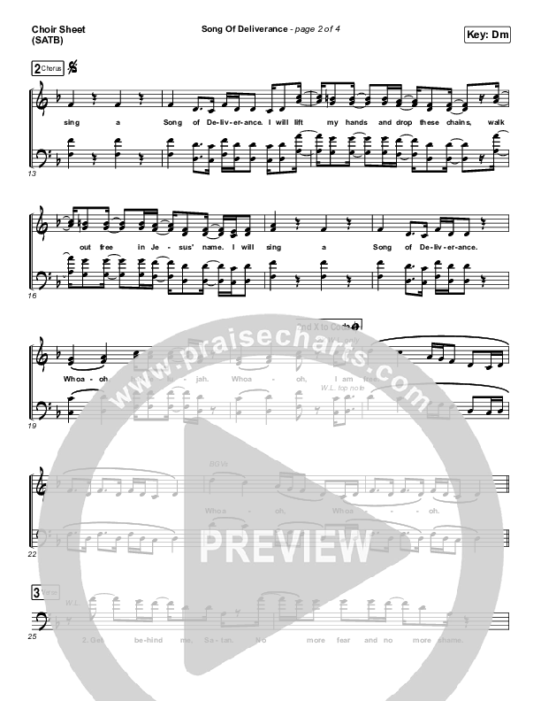 Song Of Deliverance Choir Sheet (SATB) (Zach Williams)