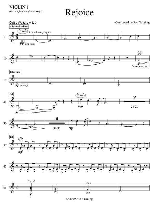 Rejoice Violin 1 (Ric Flauding)