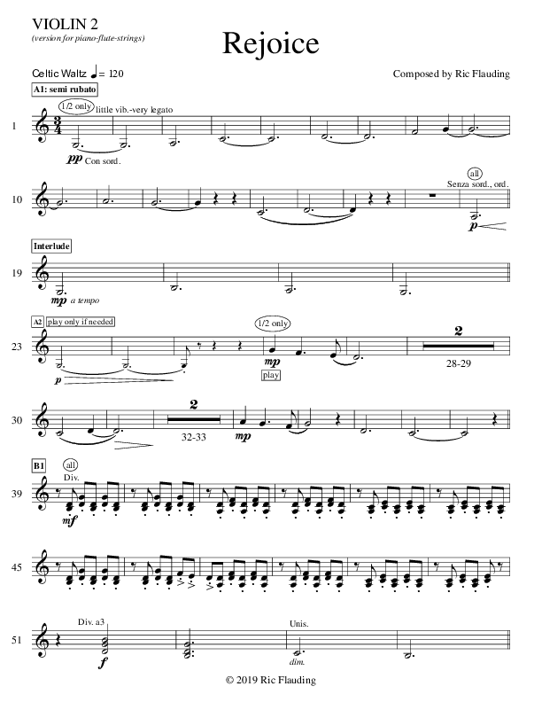 Rejoice Violin 2 (Ric Flauding)