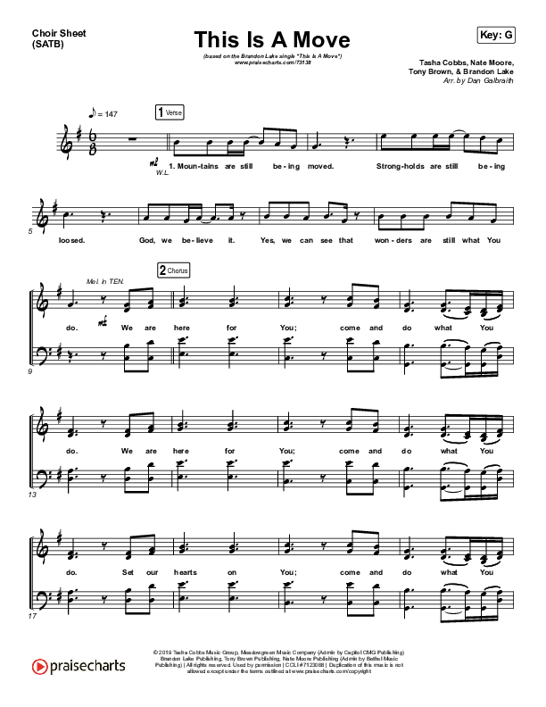 This Is A Move Choir Sheet (SATB) (Brandon Lake)