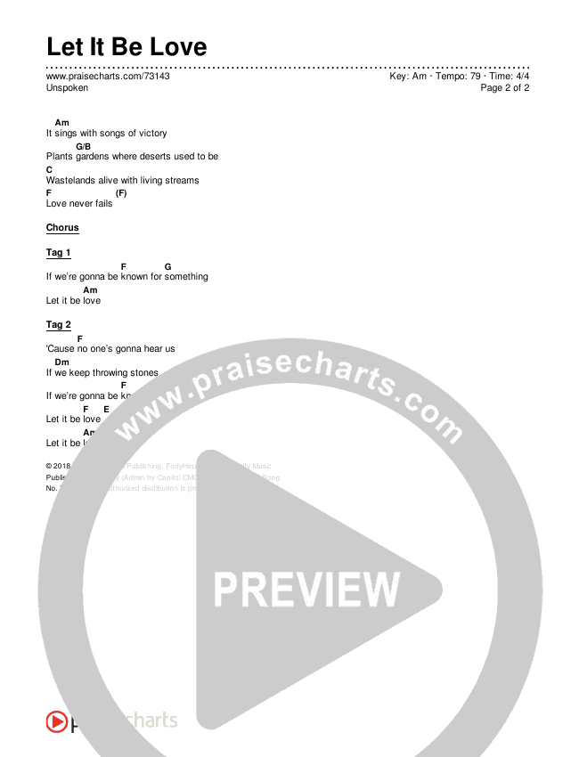Let It Be Love Chords & Lyrics (Unspoken)