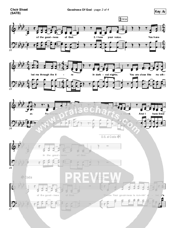 Goodness Of God Choir Vocals (SATB) (Shane & Shane/The Worship Initiative)