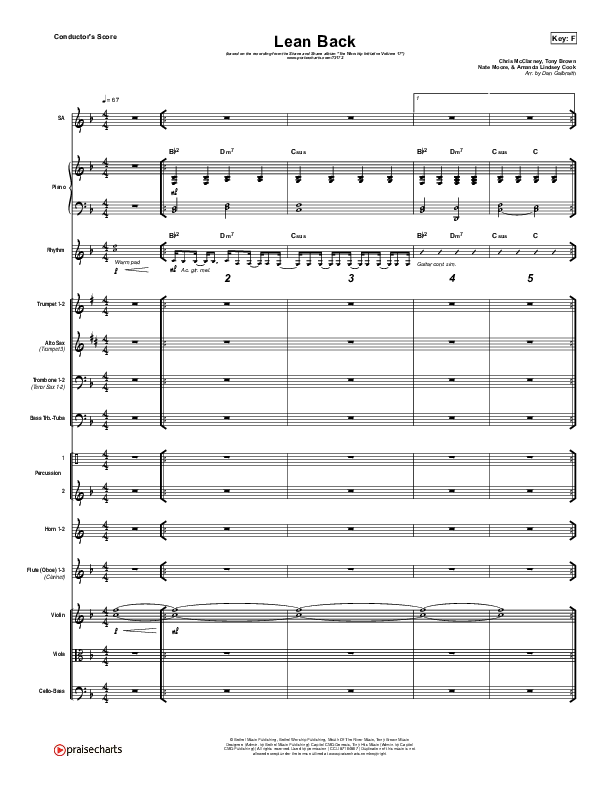 Lean Back Conductor's Score (Shane & Shane/The Worship Initiative)