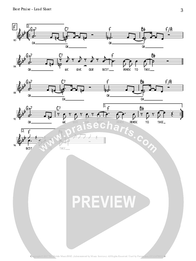 Best Praise Lead Sheet (SAT) (Tommy Walker)