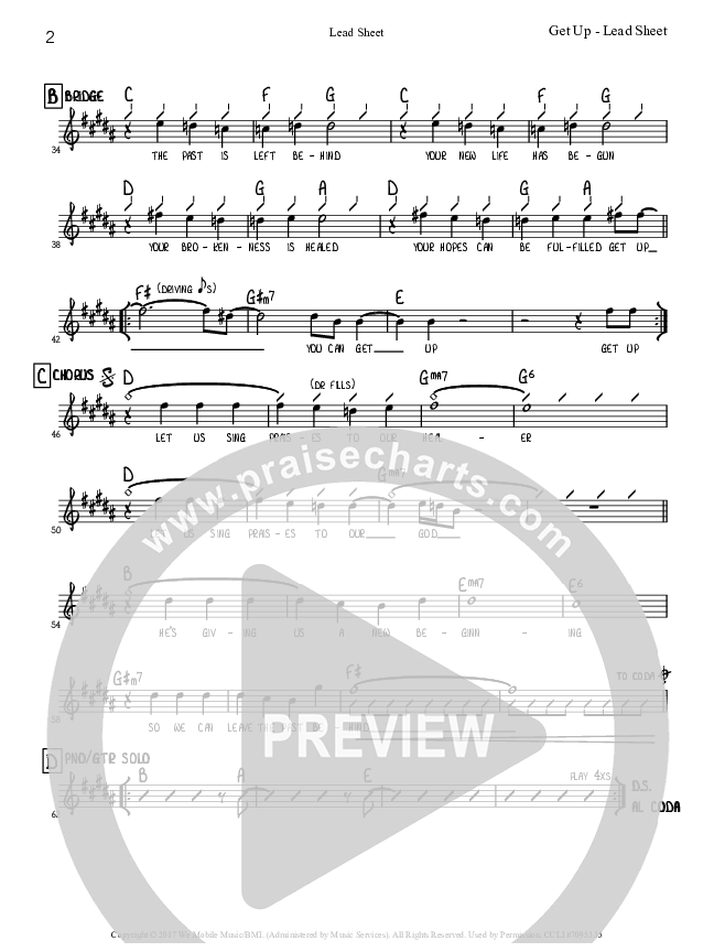 Get Up Lead Sheet (Tommy Walker)