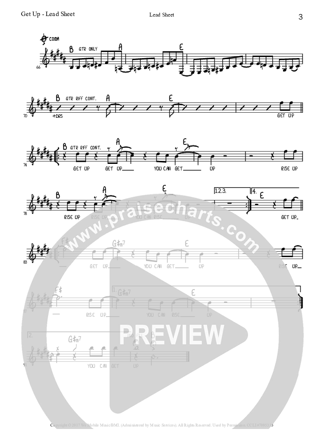 Get Up Lead Sheet (Tommy Walker)