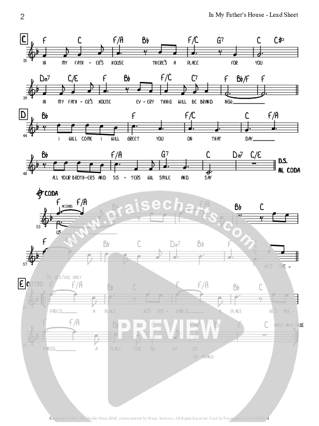 In My Father's House Chords & Lyrics (Tommy Walker)