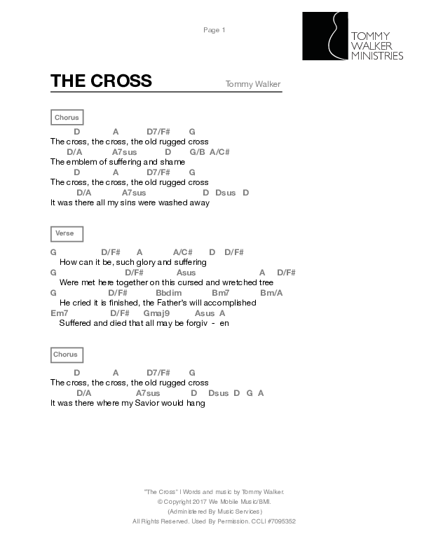The Cross Chord Chart (Tommy Walker)