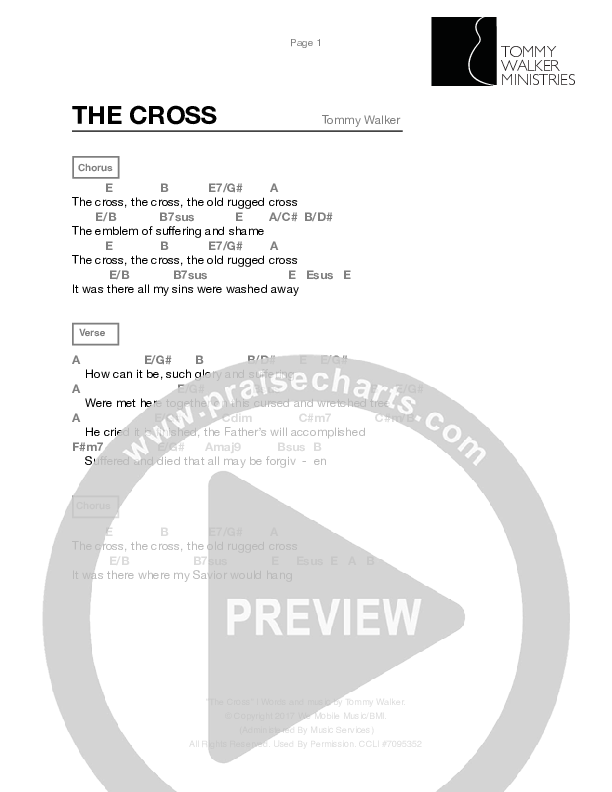The Cross Chord Chart (Tommy Walker)