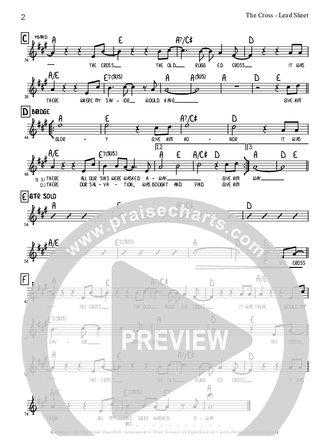 The Cross Lead Sheet (Tommy Walker)