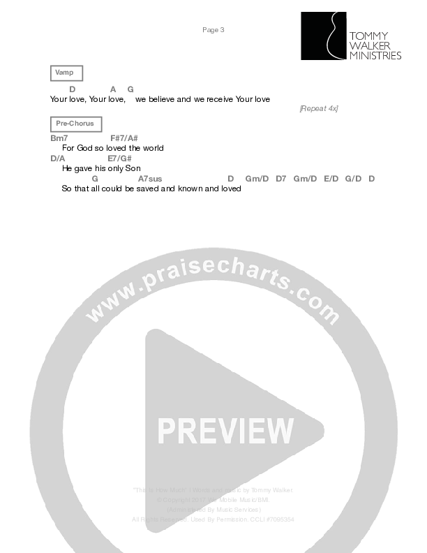 This Is How Much Chords & Lyrics (Tommy Walker)