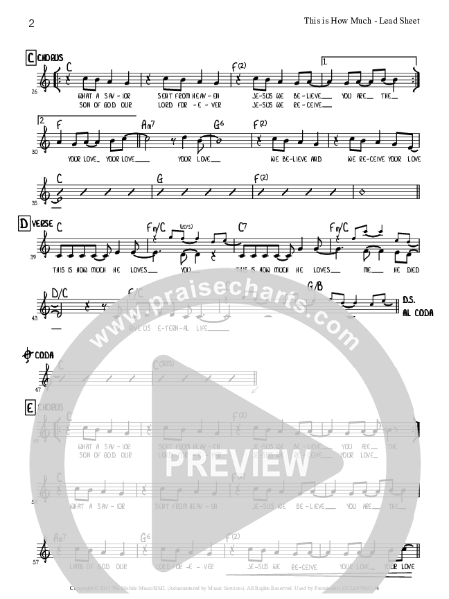 This Is How Much Lead Sheet (Tommy Walker)