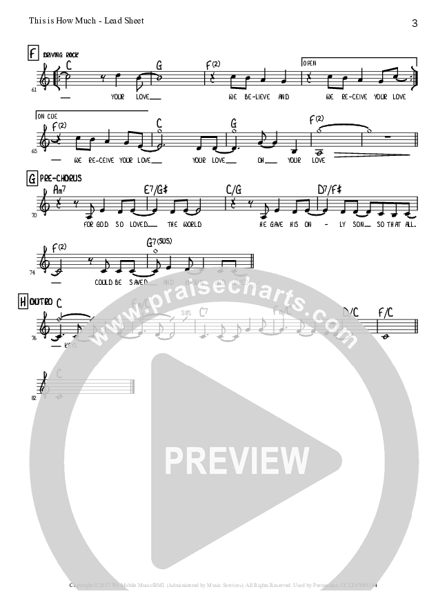 This Is How Much Lead Sheet (Tommy Walker)