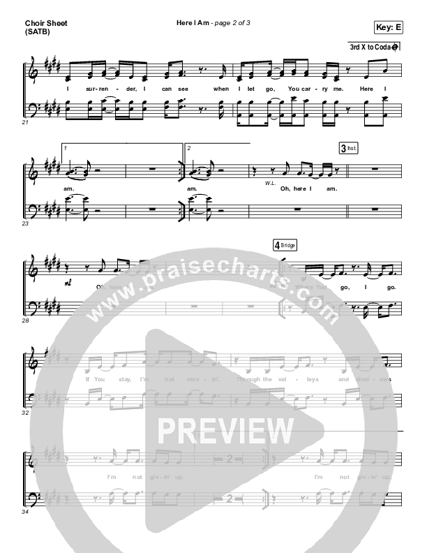 Here I Am Choir Vocals (SATB) (North Point Worship / Kaycee Hines)