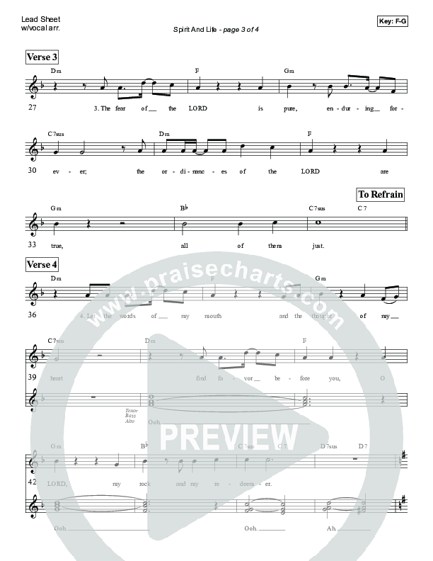 Spirit And Life (Psalm 19) Lead Sheet (Victor Rodriguez)