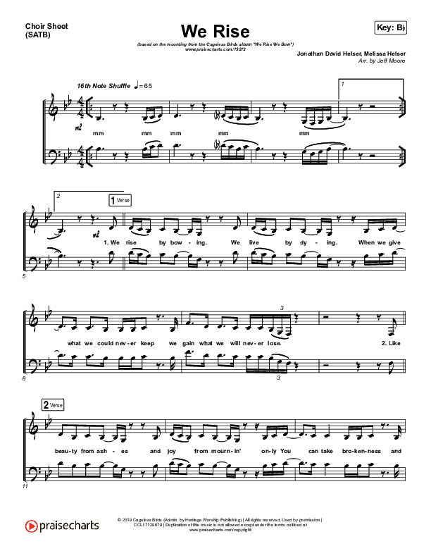 We Rise Choir Vocals (SATB) (Cageless Birds)