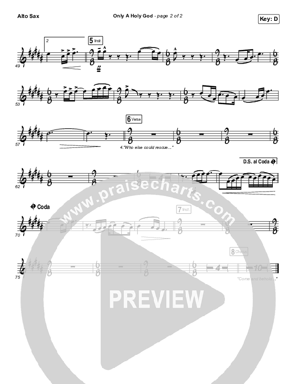 Only A Holy God Alto Sax (CityAlight)