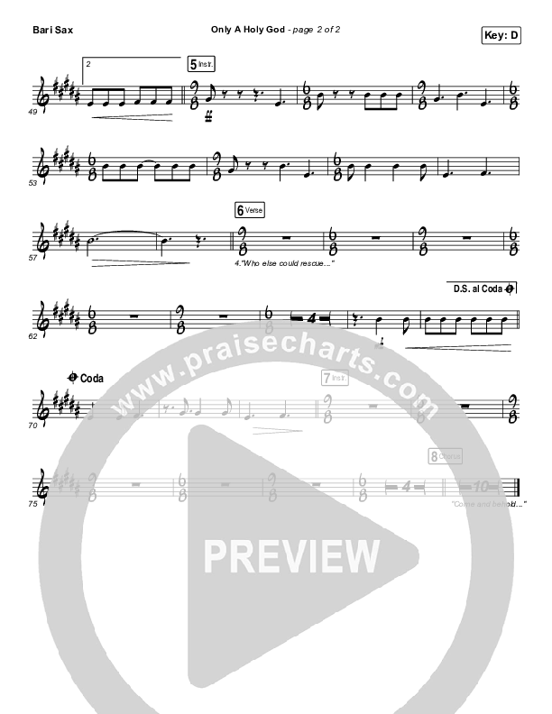 Only A Holy God Bari Sax (CityAlight)