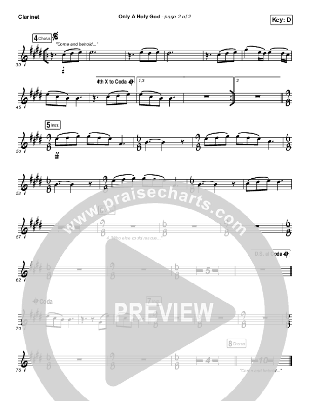 Only A Holy God Clarinet 1,2 (CityAlight)