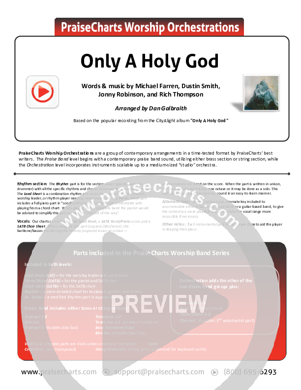 Only A Holy God Cover Sheet (CityAlight)