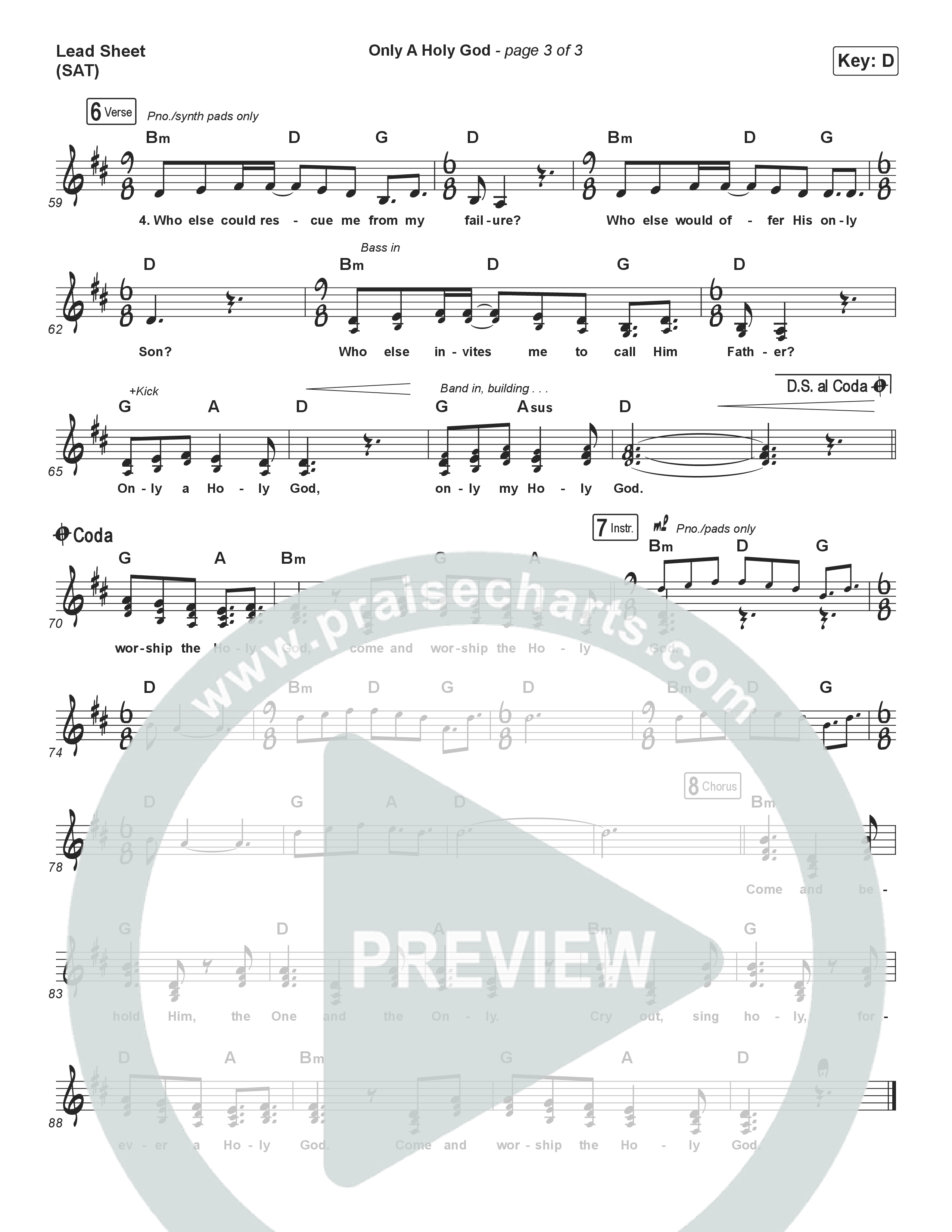 Only A Holy God Piano/Vocal Pack (CityAlight)