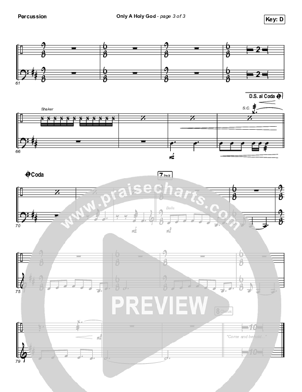 Only A Holy God Percussion (CityAlight)