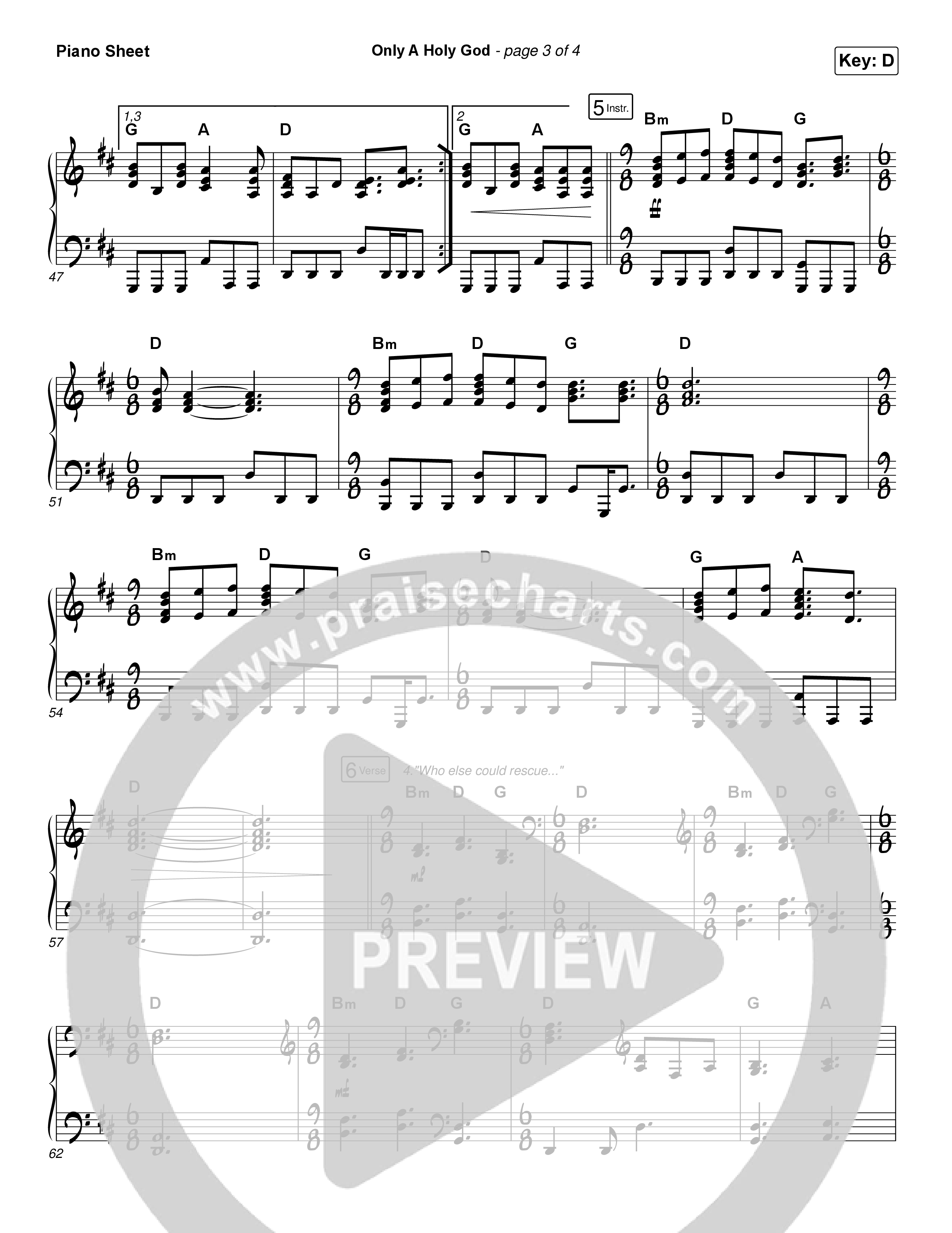 Only A Holy God Piano Sheet (CityAlight)