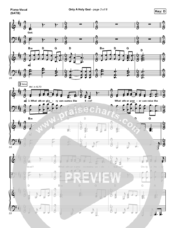 Only A Holy God Piano/Vocal (SATB) (CityAlight)