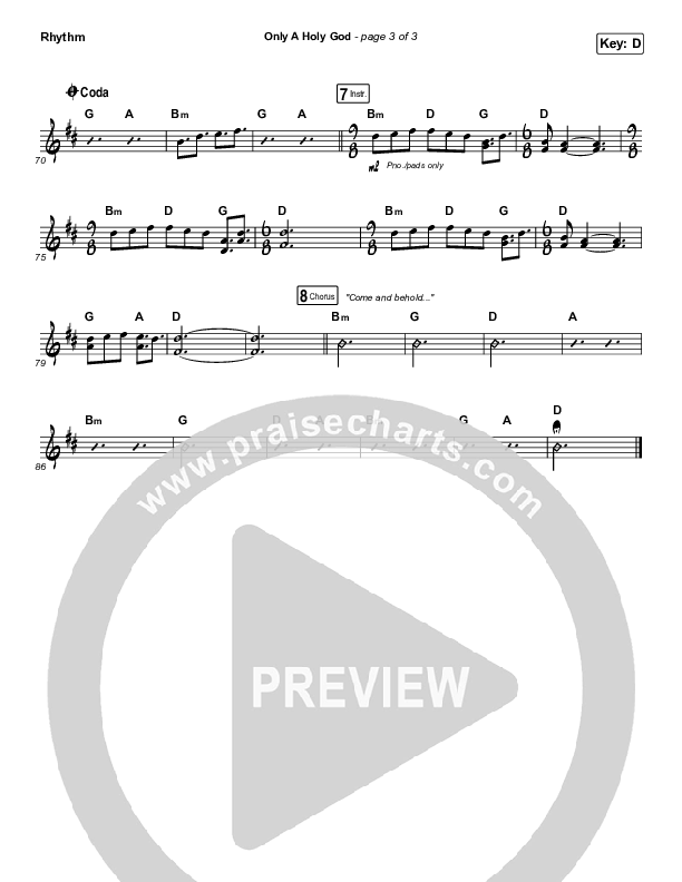 Only A Holy God Rhythm Chart (CityAlight)