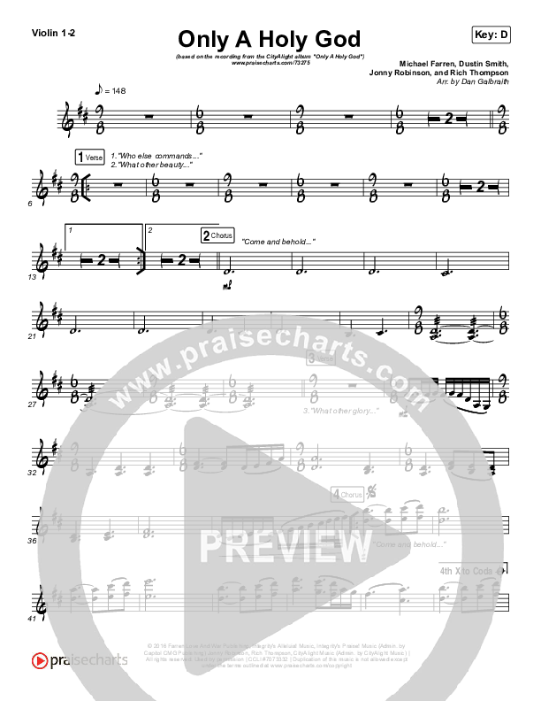 Only A Holy God Violin 1,2 (CityAlight)