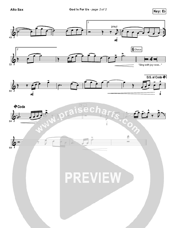 God Is For Us Alto Sax (CityAlight)