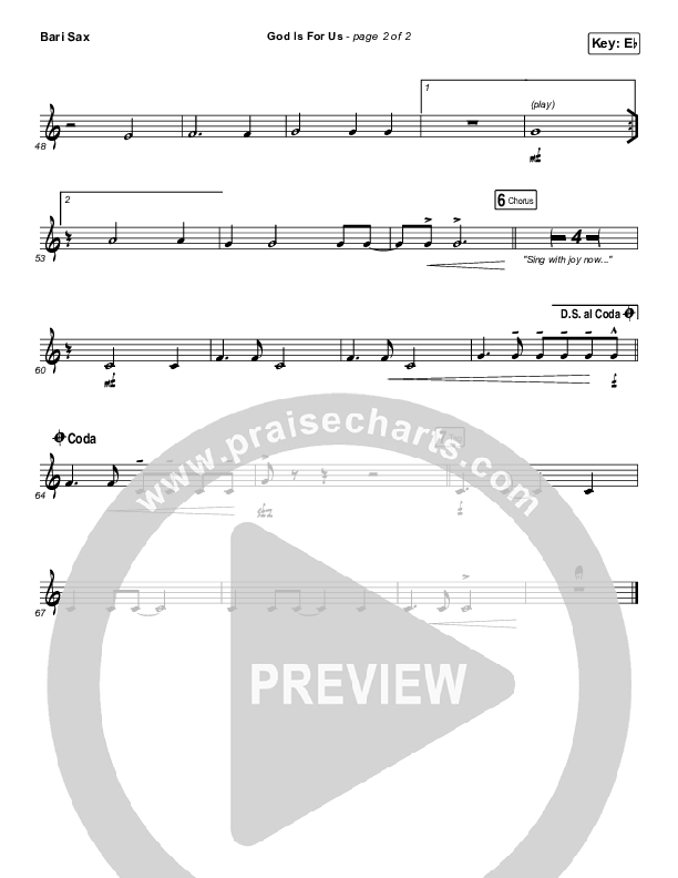 God Is For Us Bari Sax (CityAlight)