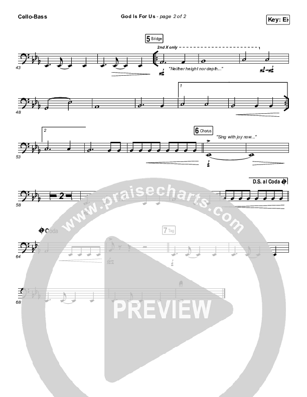 God Is For Us Cello/Bass (CityAlight)