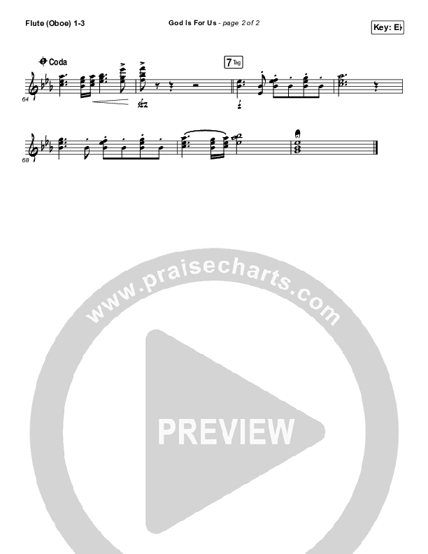 God Is For Us Flute/Oboe 1/2/3 (CityAlight)