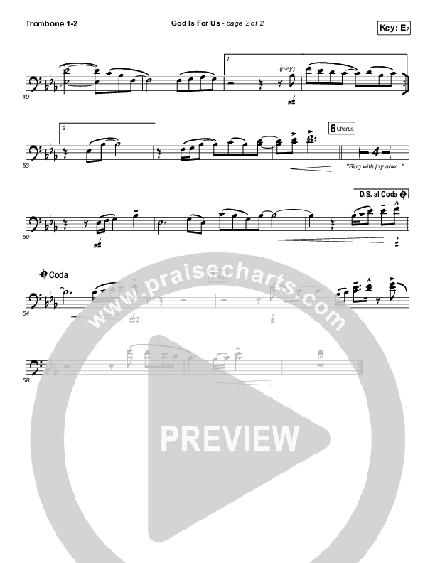 God Is For Us Trombone 1/2 (CityAlight)