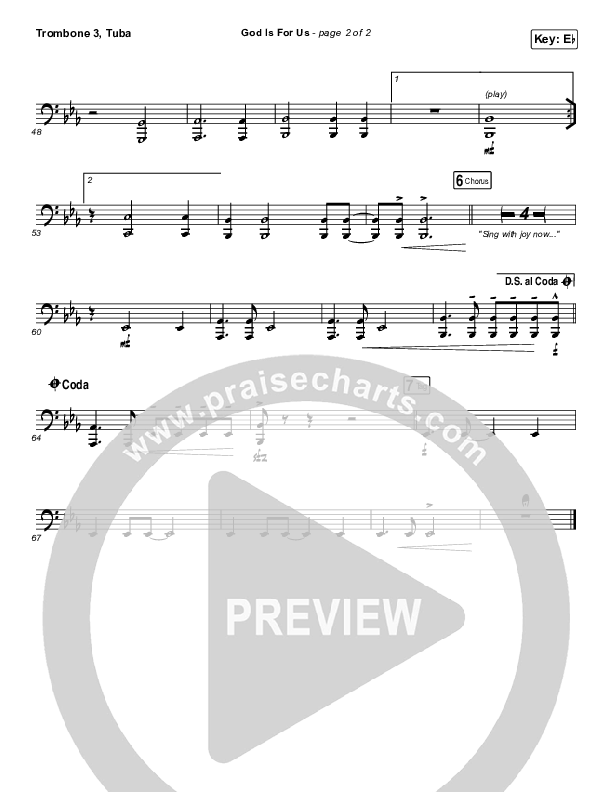 God Is For Us Trombone 3/Tuba (CityAlight)