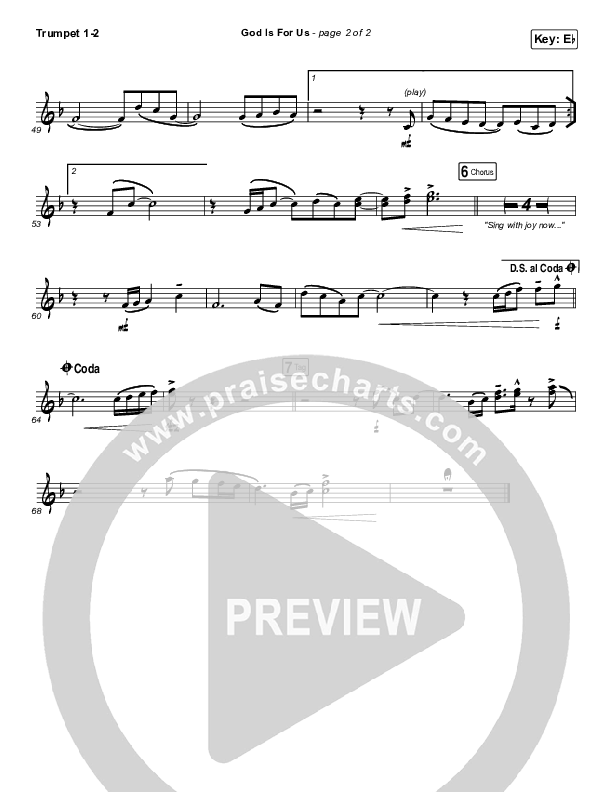 God Is For Us Trumpet 1,2 (CityAlight)