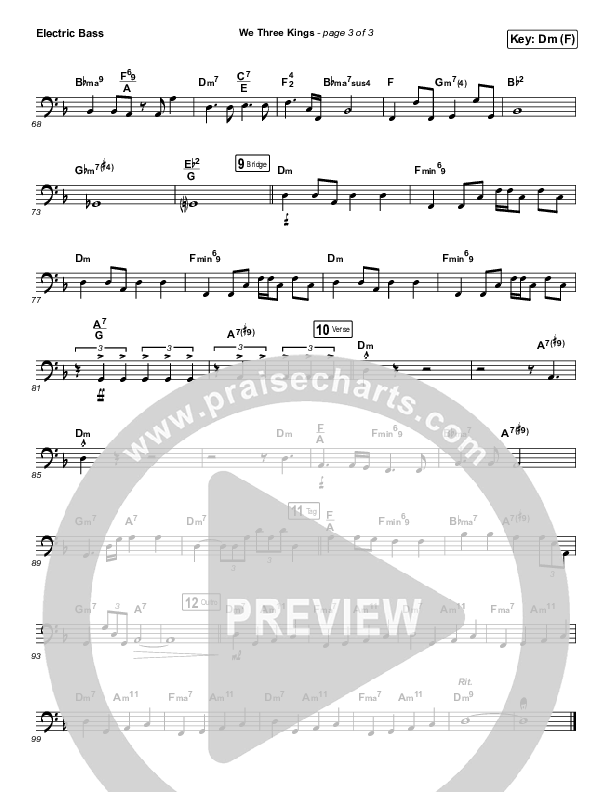 We Three Kings Bass Guitar (Mark Hauth)